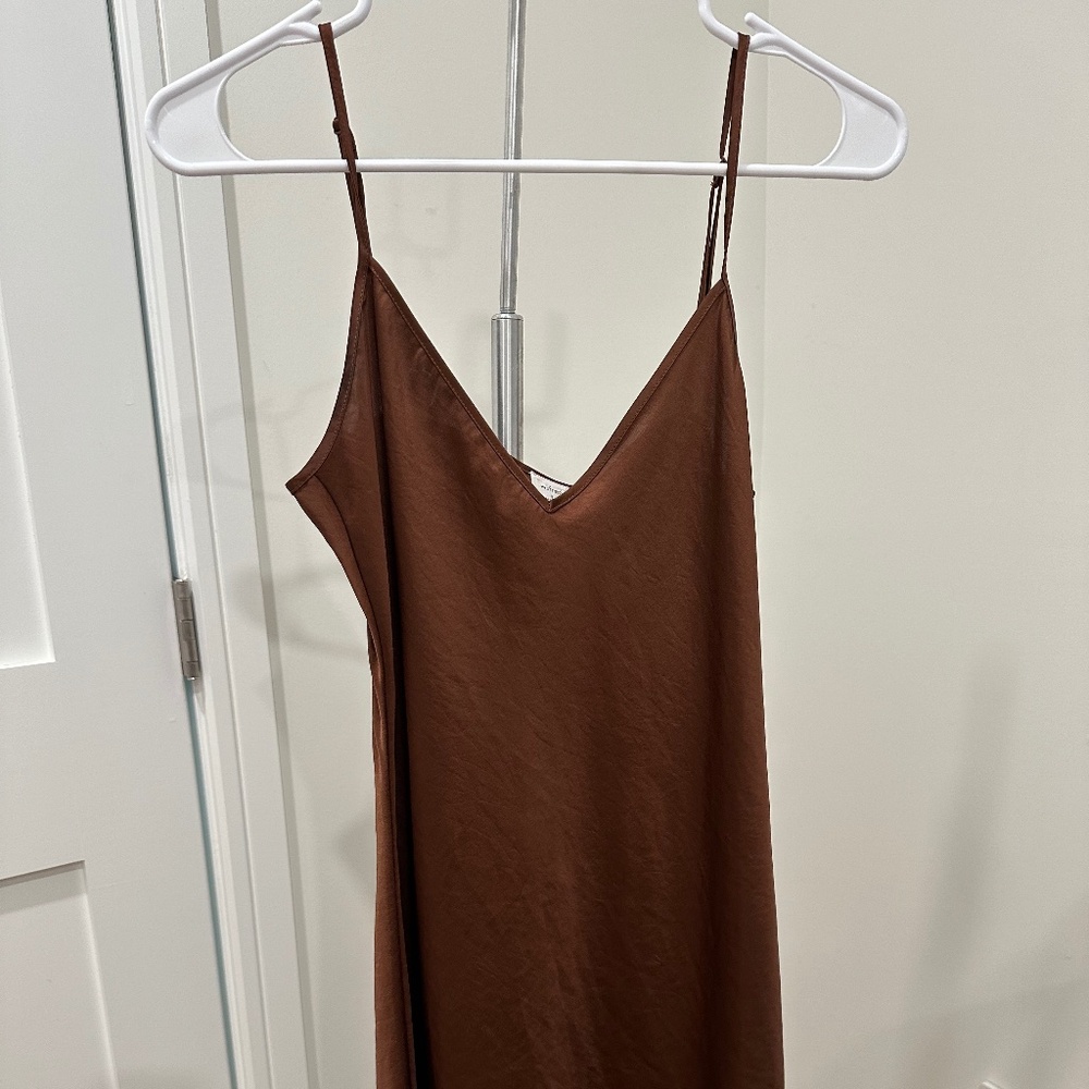 Wilfred Brown Slip Dress by Aritzia